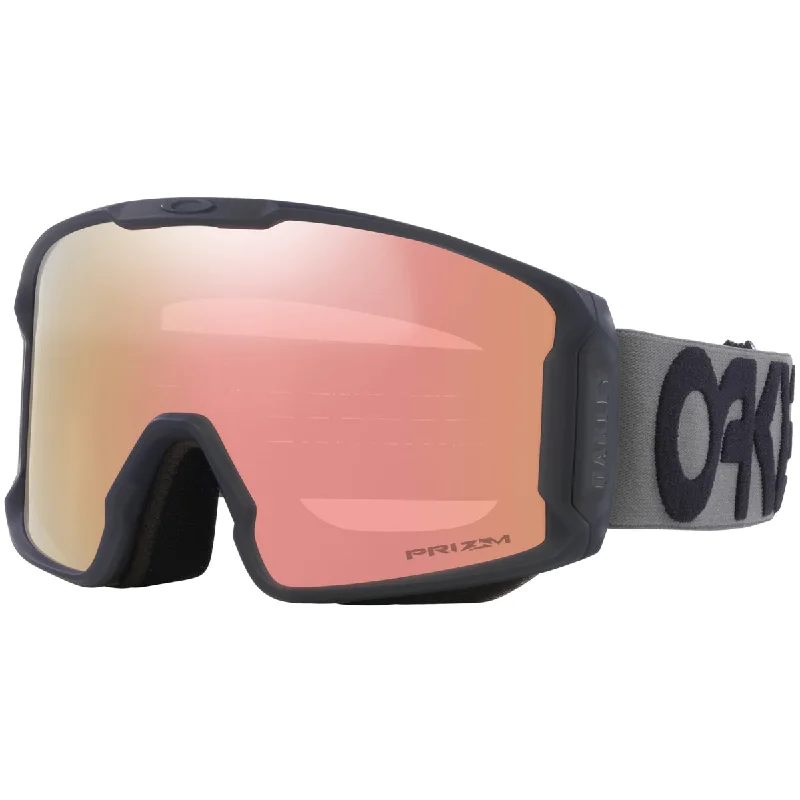 Oakley Line Miner Snowboard Goggles - Matte Forged Iron/Prizm Rose Gold Iridium Unisex Angular Frame Style Oakley Line Miner Snowboard Goggles - Matte Forged Iron/Prizm Rose Gold Iridium Unisex Angular Frame Style