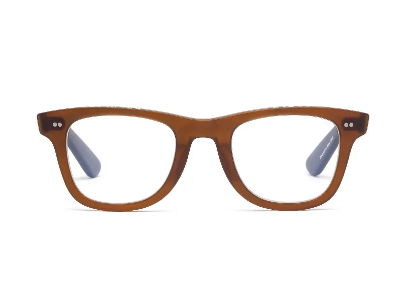 Caddis Porgy Backstage Readers in Matte Gopher 1.00 Leather - Trimmed Luxe Style