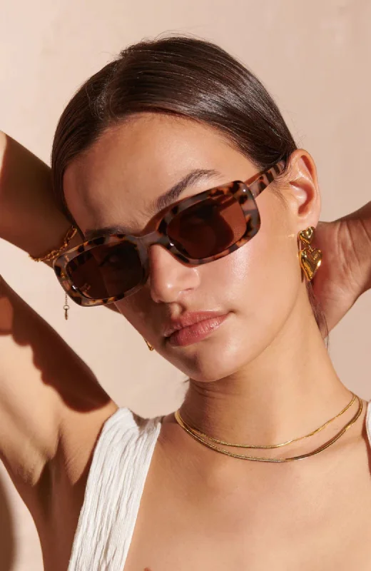 Portia Sunglasses // Light Tort Translucent Frame Modern Aesthetic
