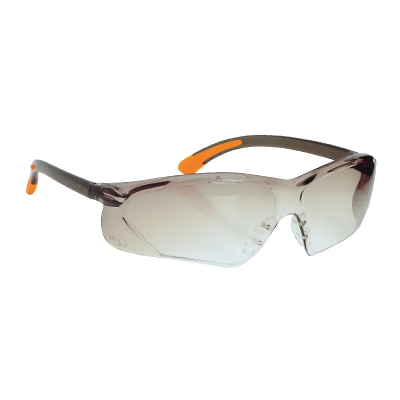PORTWEST® Wrap Around Safety Glasses - Anti Fog Coating - PW15 Vintage - Style Browline Glasses