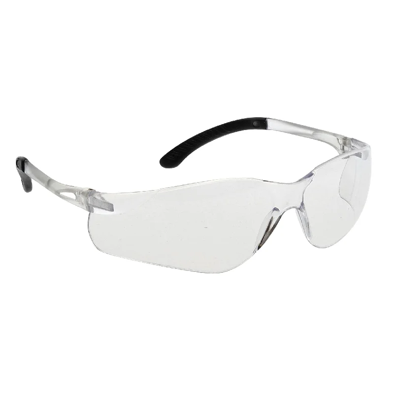 PORTWEST® Pan View Super Lightweight Wrap Around Safety Glasses - PW38 Oval - Rimmed Sophisticated Look