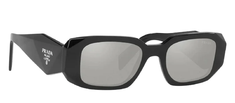 Prada  PR 17WS 1AB2B0 49mm Womens Rectangle Sunglasses Glossy Metal Frame Look