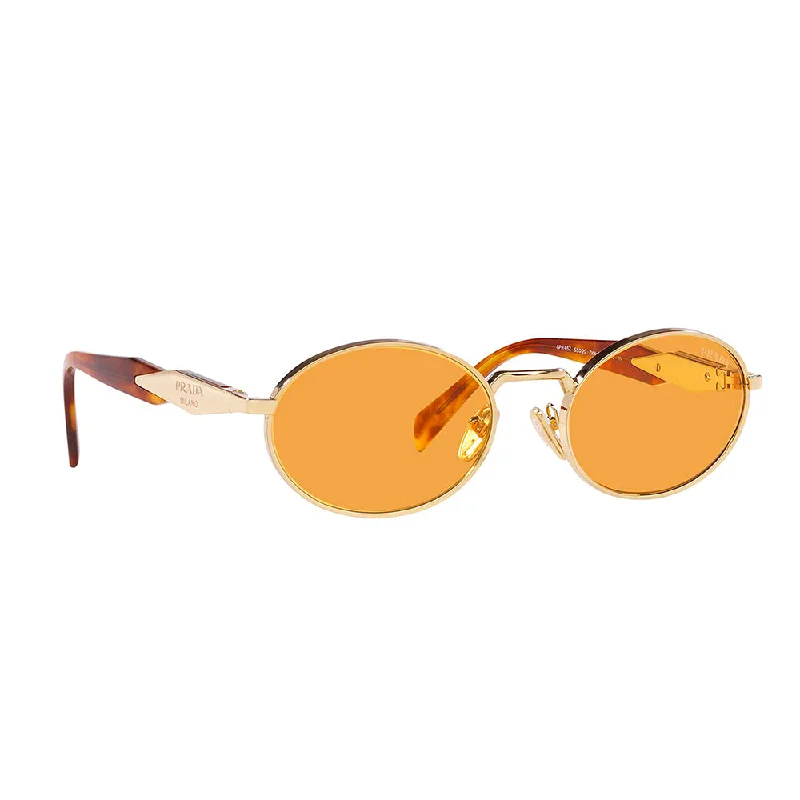 Prada  PR 65ZS ZVN02Z 55mm Womens Oval Sunglasses Wire - Frame Intellectual Look