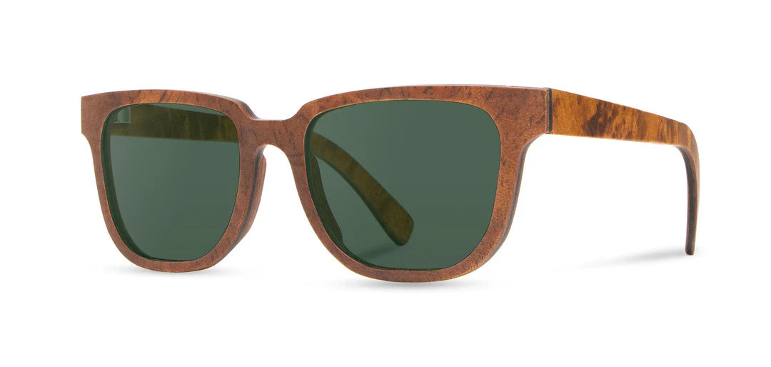 Prescott Wood Sunglasses | Redwood Burl | G15 Polarized | Shwood Mirrored - Lens Driving Look