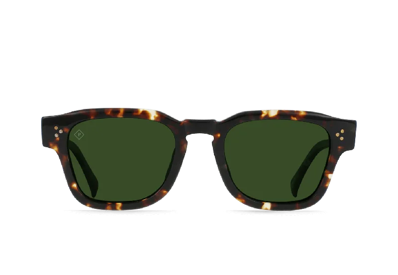 RAEN Rece Brindle Tortoise Green Polarized Lense Sunglasses Oval - Shaped Academic Look
