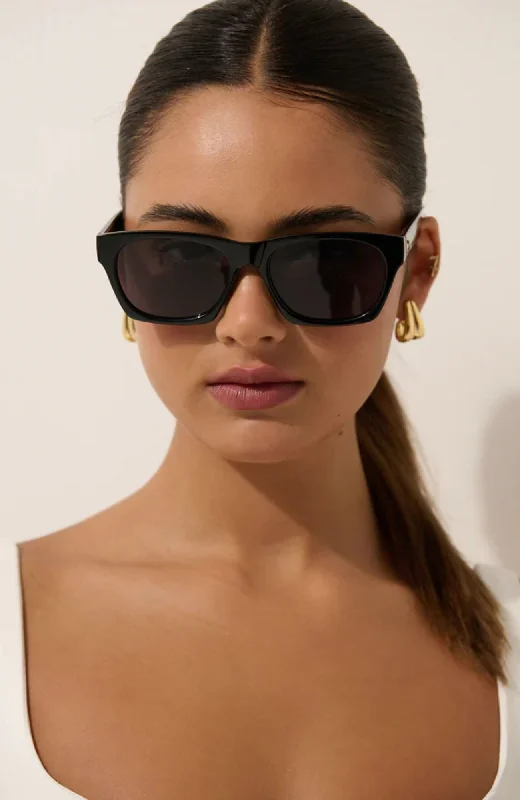 Ria Sunglasses // Black Retro - Inspired 