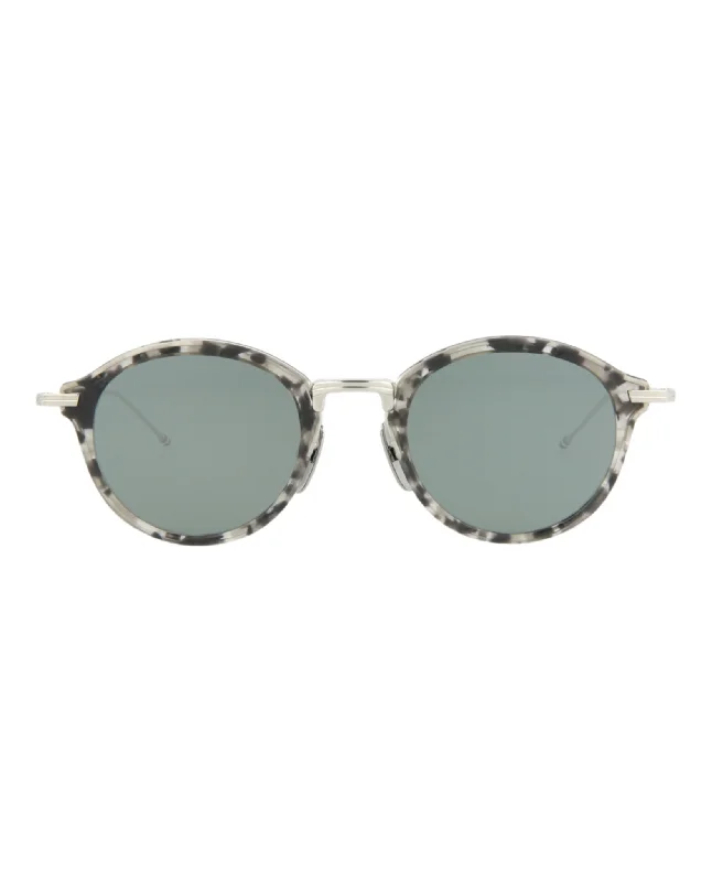 Round-Frame Acetate Sunglasses Matte - Finish Plastic Frame Look