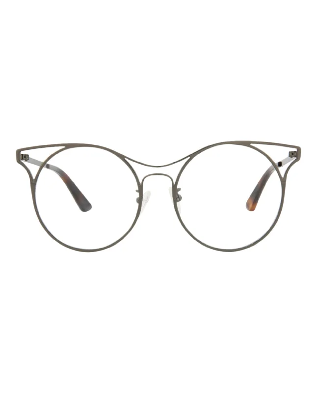 Round-Frame Metal Optical Frames Cat - Eye Feminine Design