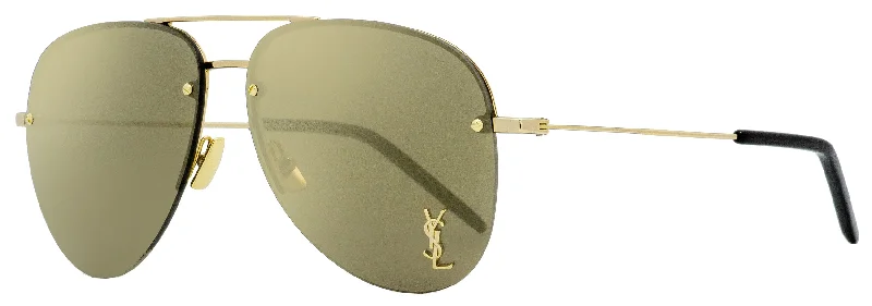 Saint Laurent Unisex Sunglasses Classic 11 M 004 Gold/Black 59mm Colored - Lens Sports Style Saint Laurent Unisex Sunglasses Classic 11 M 004 Gold/Black 59mm Colored - Lens Sports Style