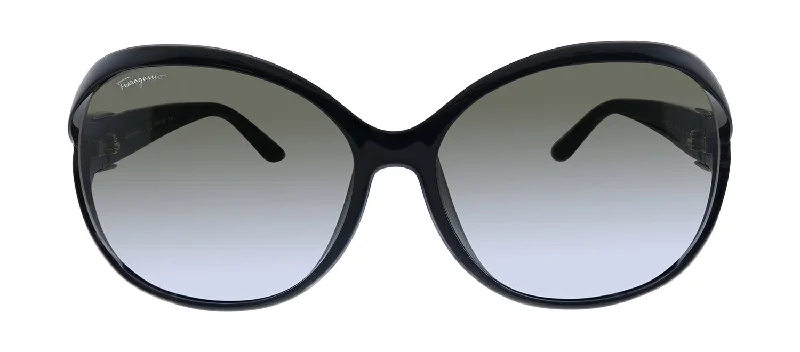Salvatore Ferragamo SF 770SA 001 Oval Sunglasses Art - Deco - Inspired Eyewear