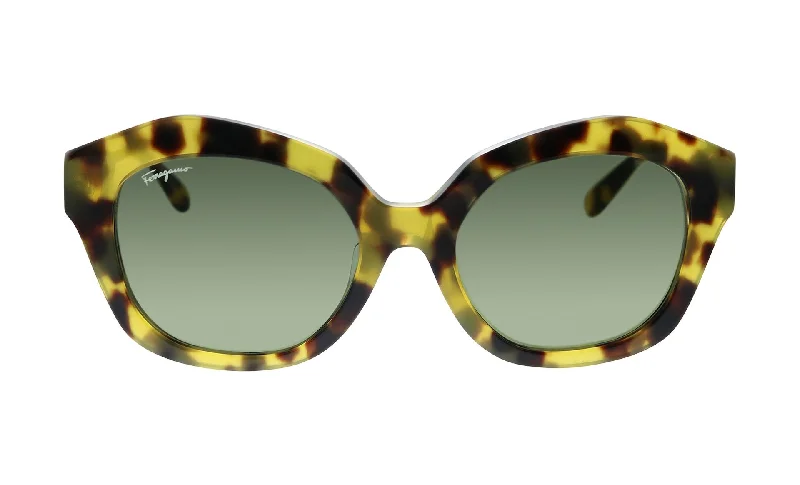 Salvatore Ferragamo SF868SA 215 Rectangle Sunglasses Round - Rimmed Bohemian Look