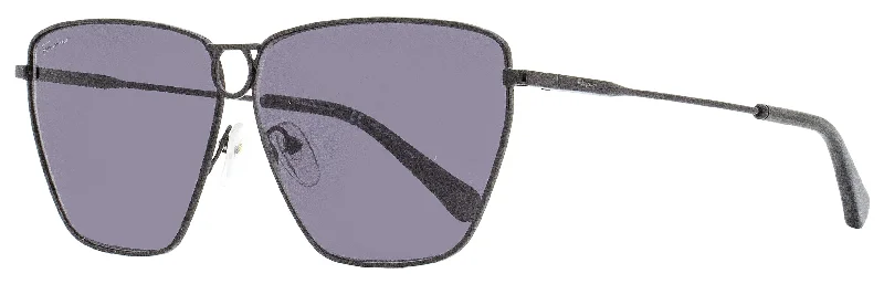 Salvatore Ferragamo Women's Rectangular Sunglasses SF240S 001 Black 63mm Wood - Grain Accent Natural Look