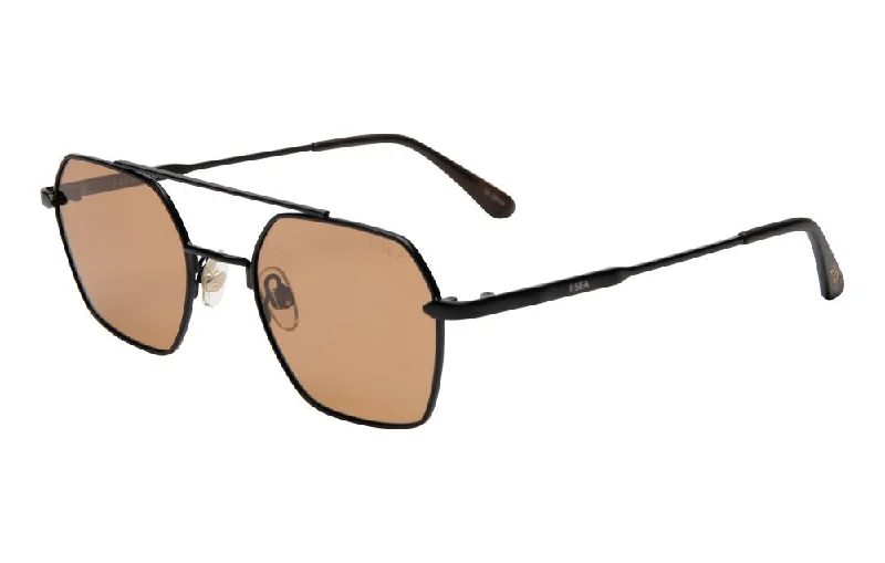 Sara Polarized Sunglasses, Black/Cocoa | I-SEA Classic Aviator Style