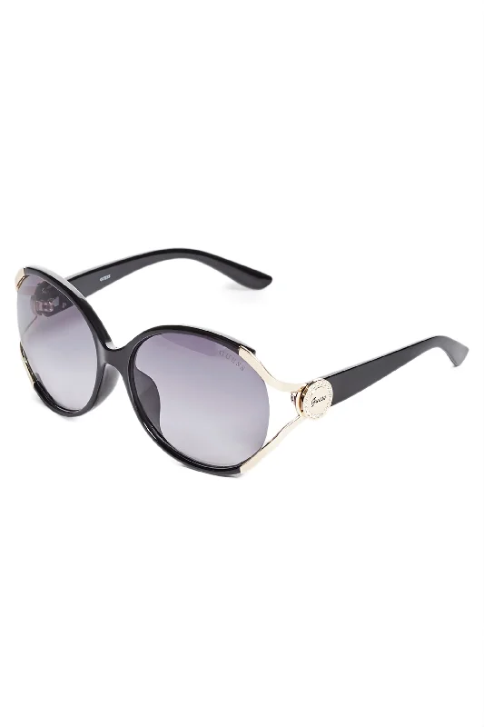 Script Logo Plastic Sunglasses Cat - Eye Feminine Design