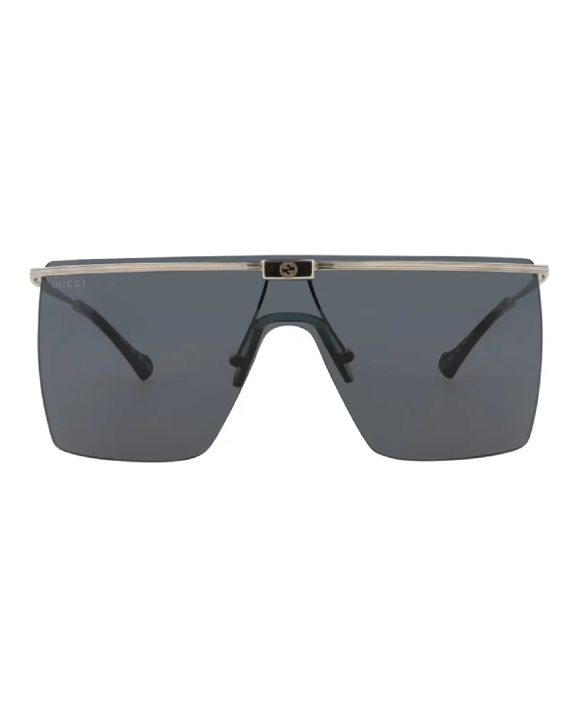 Shield-Frame Metal Sunglasses Colored - Lens Sports Style
