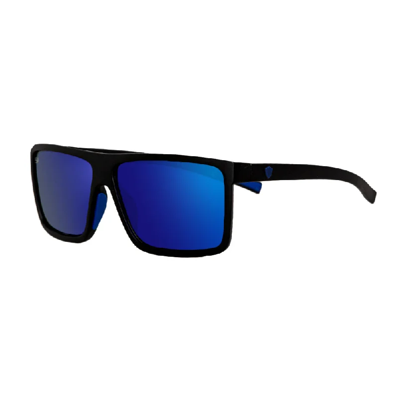 Sport Sunglasses | Matte Black | Blue Mirror Wayfarer Streetwear Style