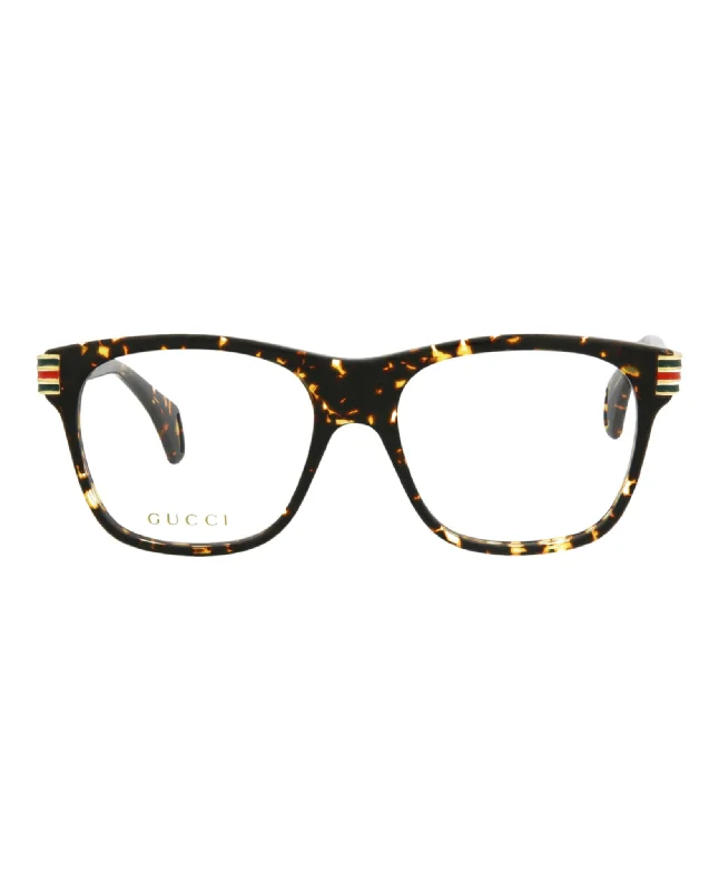 Square-Frame Acetate Optical Frames Glossy Metal Frame Look