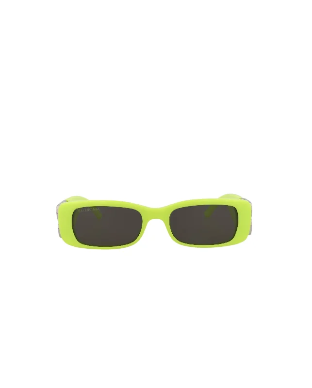Square-Frame Acetate Sunglasses Wood - Grain Accent Natural Look
