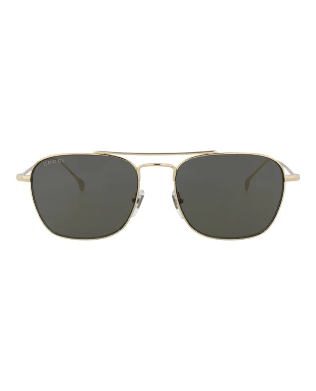 Square-Frame Metal Sunglasses Wire - Frame Intellectual Look