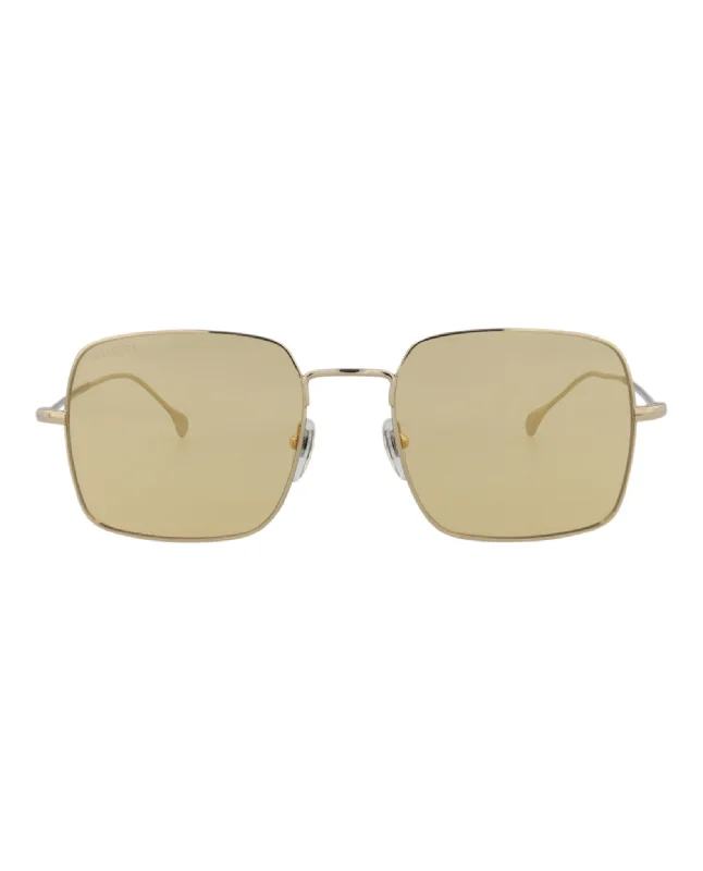 Square-Frame Metal Sunglasses Fashionable Look