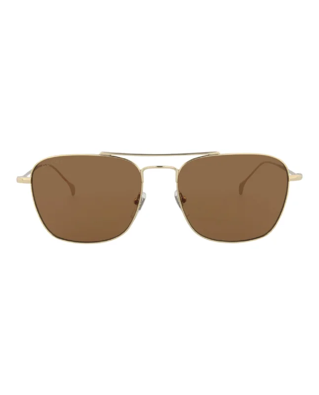Square-Frame Metal Sunglasses Matte - Finish Plastic Frame Look