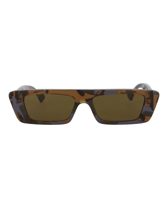 Square-Frame Recycled Acetate Sunglasses Oval - Rimmed Sophisticated Look