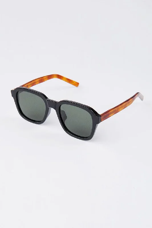 Square Sunglasses - Jaguar Vintage Horn - Rimmed Style