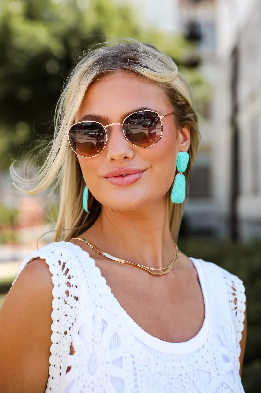 Staring Contest Rose Gold Circle Sunglasses Thin - Rimmed Elegant Style