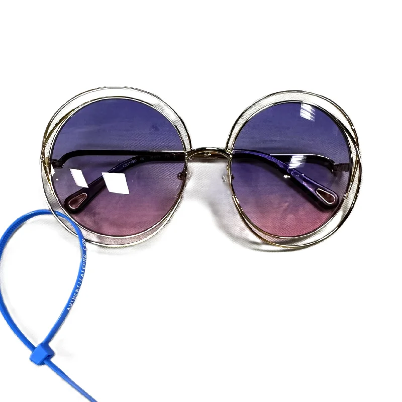 Sunglasses Luxury Designer By Chloe Two - Tone Frame Contrast