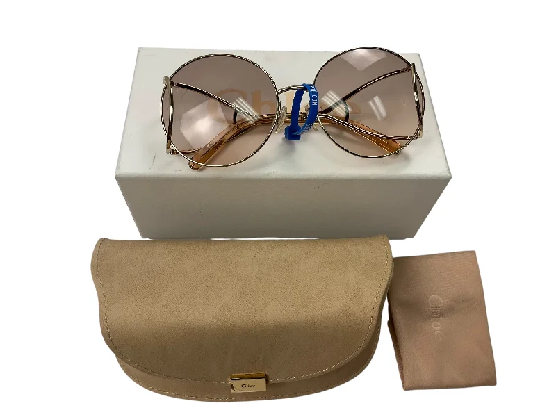 Sunglasses Luxury Designer By Chloe Geometric - Patterned Frame Design