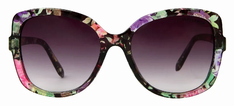 Suzy Levian Women's Black Floral Oversize Lens Sunglasses Rhinestone - Embellished Glam Design Suzy Levian Women's Black Floral Oversize Lens Sunglasses Rhinestone - Embellished Glam Design