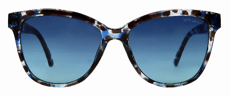 Suzy Levian Women's Blue Tortoise Square Lens Sunglasses Prescription Glasses