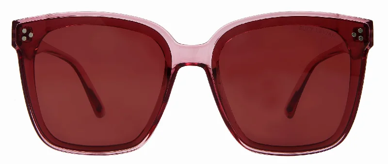 Suzy Levian Women's Light Pink Oversize Square Lens Silver Accent Sunglasses Small - Frame Dainty Design