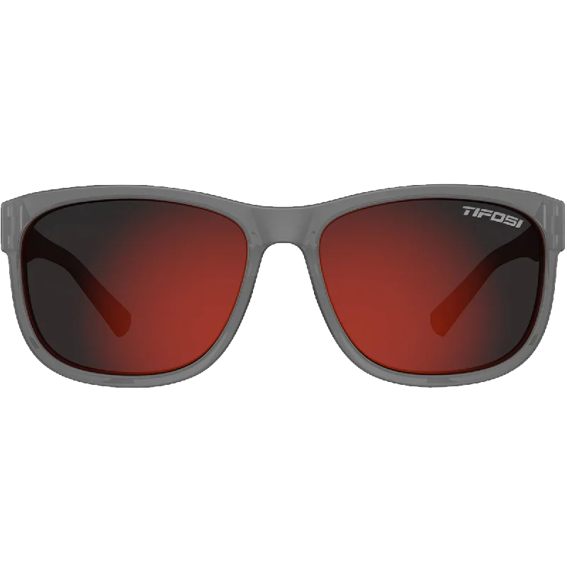 Swank XL Satin Vapor/Smoke Red Oval - Rimmed Sophisticated Look