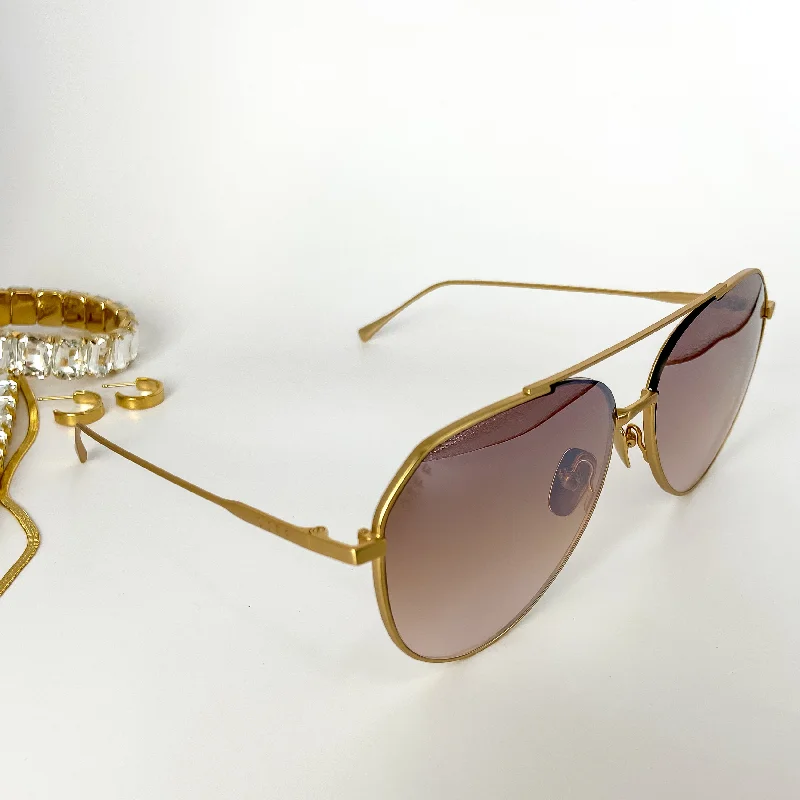 DIFF | Dash Rose Taupe Mirror Lens Sunglasses in Gold Tone Matte - Finish Plastic Frame Look DIFF | Dash Rose Taupe Mirror Lens Sunglasses in Gold Tone Matte - Finish Plastic Frame Look