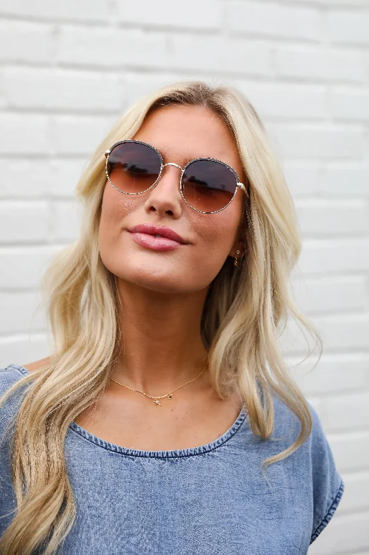 Throwing Shade Brown Round Sunglasses Geometric - Shaped Avant - Garde