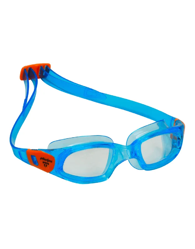 Tiburon Kid Swim Goggles - Clear Lens Round - Rimmed Bohemian Look