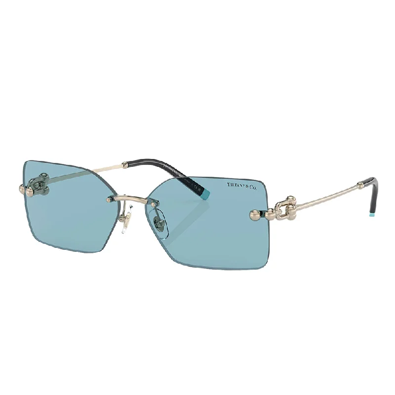 Tiffany & Co.  TF 3088 617680 59mm Womens Rimless Sunglasses Wire - Frame Intellectual Look