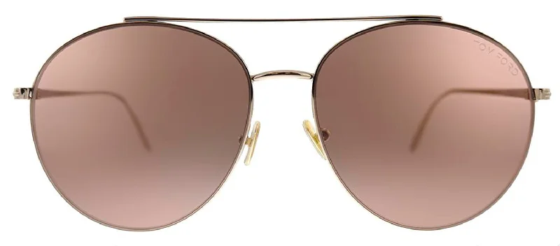 Tom Ford FT0757 28Y Aviator Sunglasses Cat - Eye Feminine Design