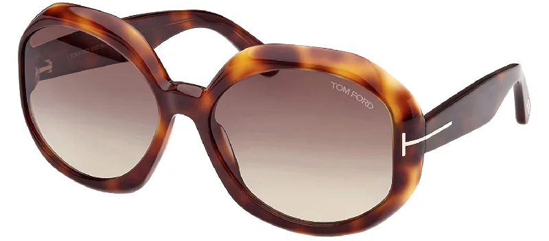 Tom Ford GEORGIA-02 W FT1011 52B Oval Sunglasses Oval - Rimmed Sophisticated Look