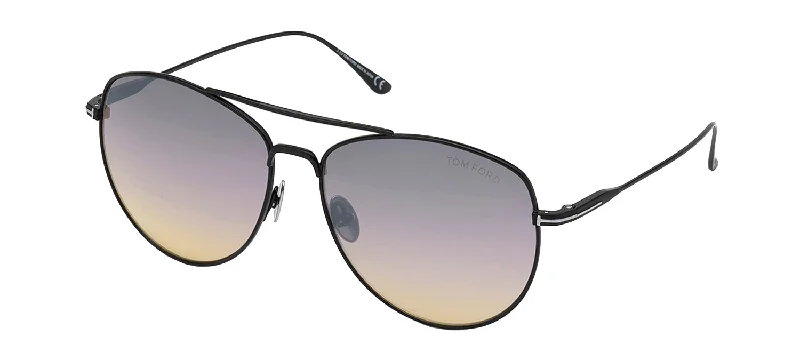 Tom Ford MILLA W FT0784 28B Aviator Sunglasses Chunky Black - Frame Goth Look