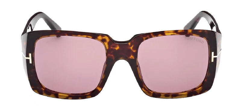 Tom Ford RYDER-02 W FT1035 52Y Square Sunglasses Round - Rimmed Bohemian Look