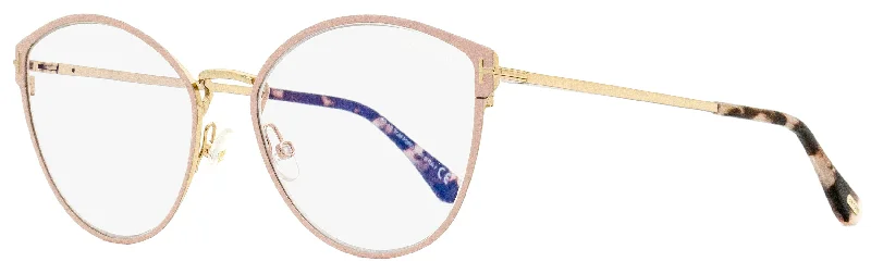 Tom Ford Women's Blue Block Eyeglasses TF5573B 072 Pink/Gold 55mm Glitter - Embellished Party Glasses