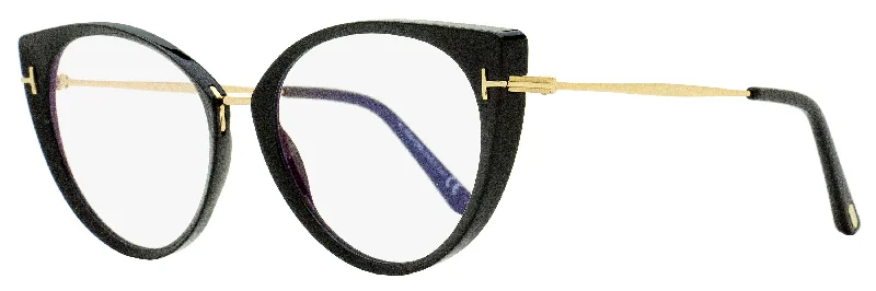 Tom Ford Women's Blue Block Eyeglasses TF5815B 001 Black/Gold 54mm Tortoiseshell Pattern Aesthetic Tom Ford Women's Blue Block Eyeglasses TF5815B 001 Black/Gold 54mm Tortoiseshell Pattern Aesthetic