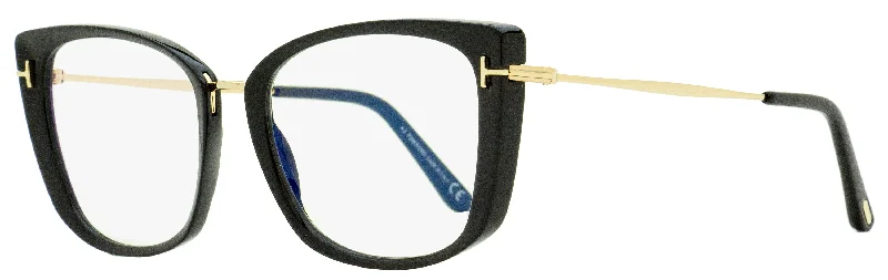 Tom Ford Women's Blue Block Eyeglasses TF5816B 001 Black/Gold 53mm Clip - On Sunglasses Convenience Tom Ford Women's Blue Block Eyeglasses TF5816B 001 Black/Gold 53mm Clip - On Sunglasses Convenience