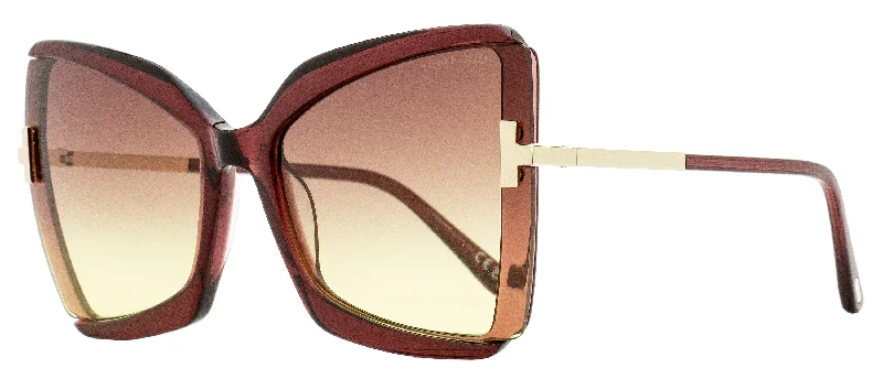 Tom Ford Women's Gia Sunglasses TF766 69T Bordeaux/Gold 63mm Prescription Glasses
