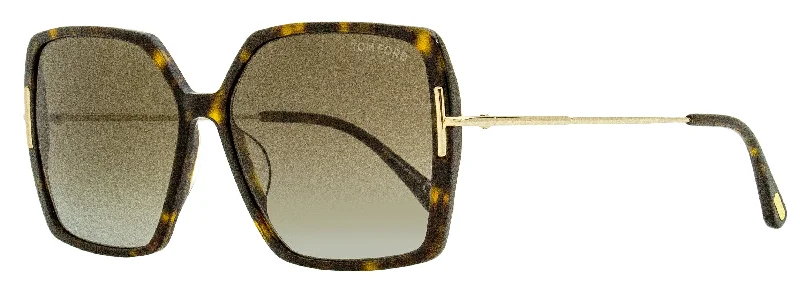 Tom Ford Women's Joanna Butterfly Sunglasses TF1039 52H Havana/Gold 59mm Vintage Horn - Rimmed Style