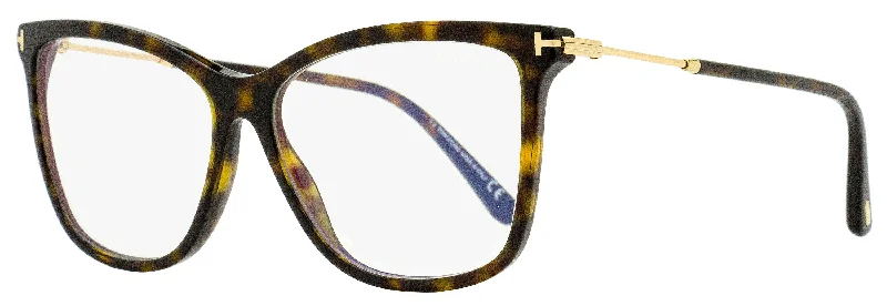 Tom Ford Women's Magnetic Clip-on Eyeglasses TF5824B 052 Havana/Gold 56mm Geometric - Shaped Avant - Garde Tom Ford Women's Magnetic Clip-on Eyeglasses TF5824B 052 Havana/Gold 56mm Geometric - Shaped Avant - Garde
