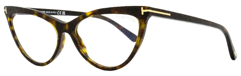 Tom Ford Women's Magnetic Clip-on Eyeglasses TF5896B 052 Dark Havana 56mm Anti - Blue - Light Computer Glasses