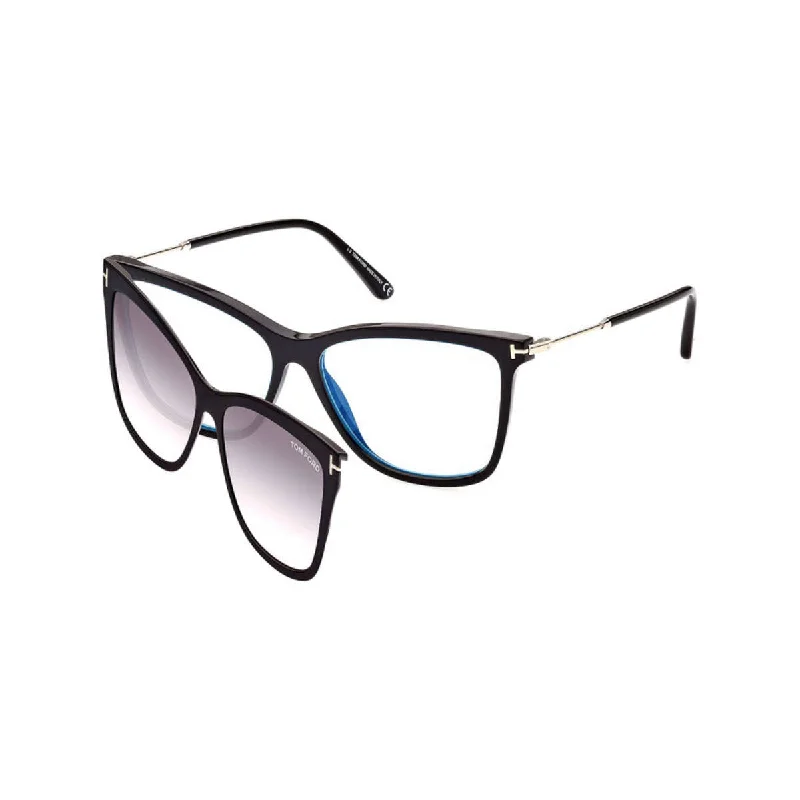 Tom Ford Women's Opticals Shiny Black 56mm Opticals Oval - Shaped Academic Look